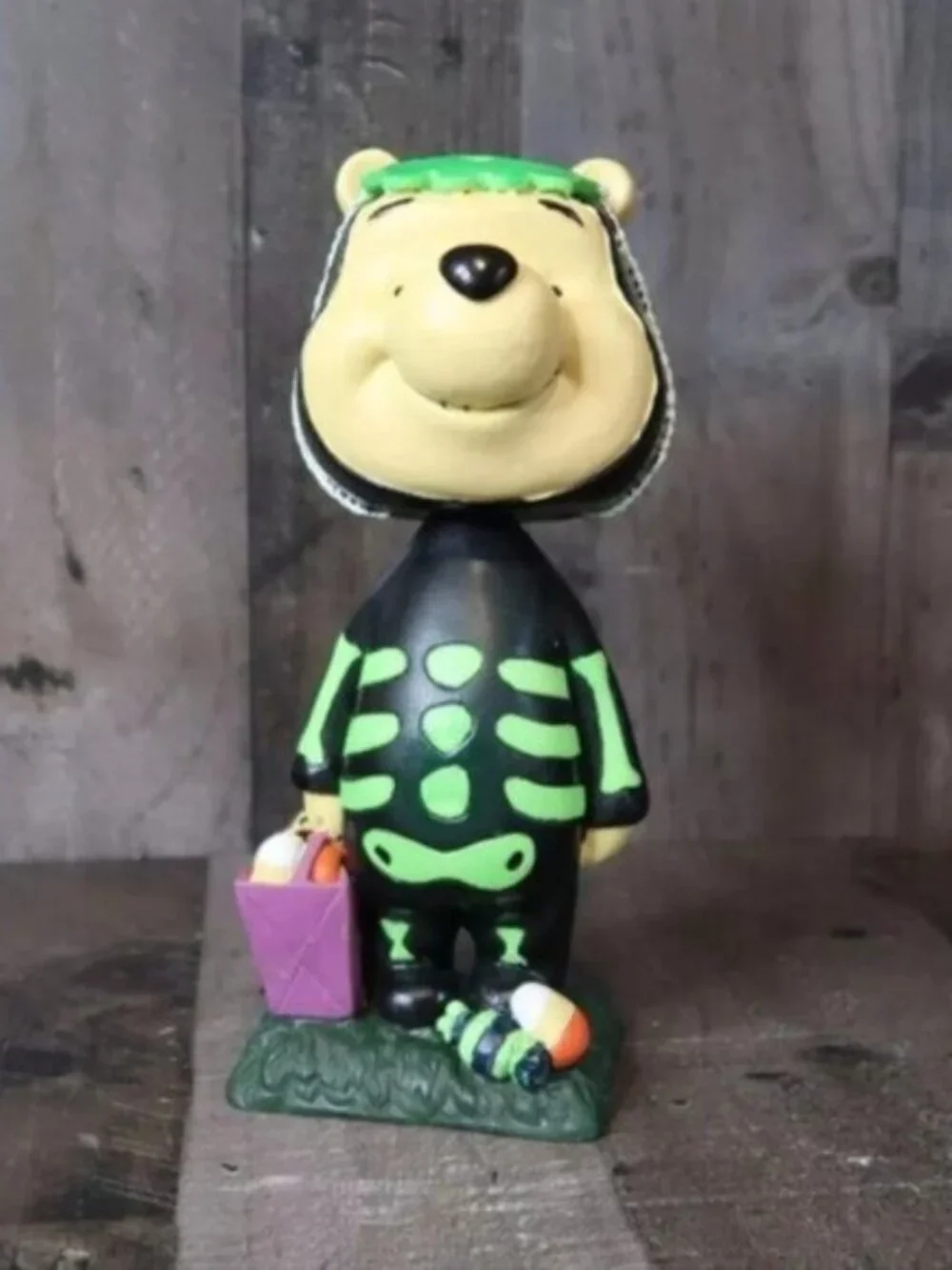 Halloween Disney Parks Winnie the Pooh Skeleton Bobblehead Figurine Spooky